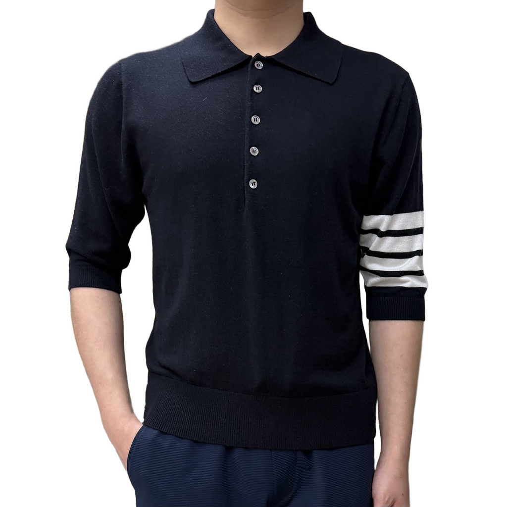 Four-Bar Polo Collar Short Sleeve Shirt | Thom Browne
