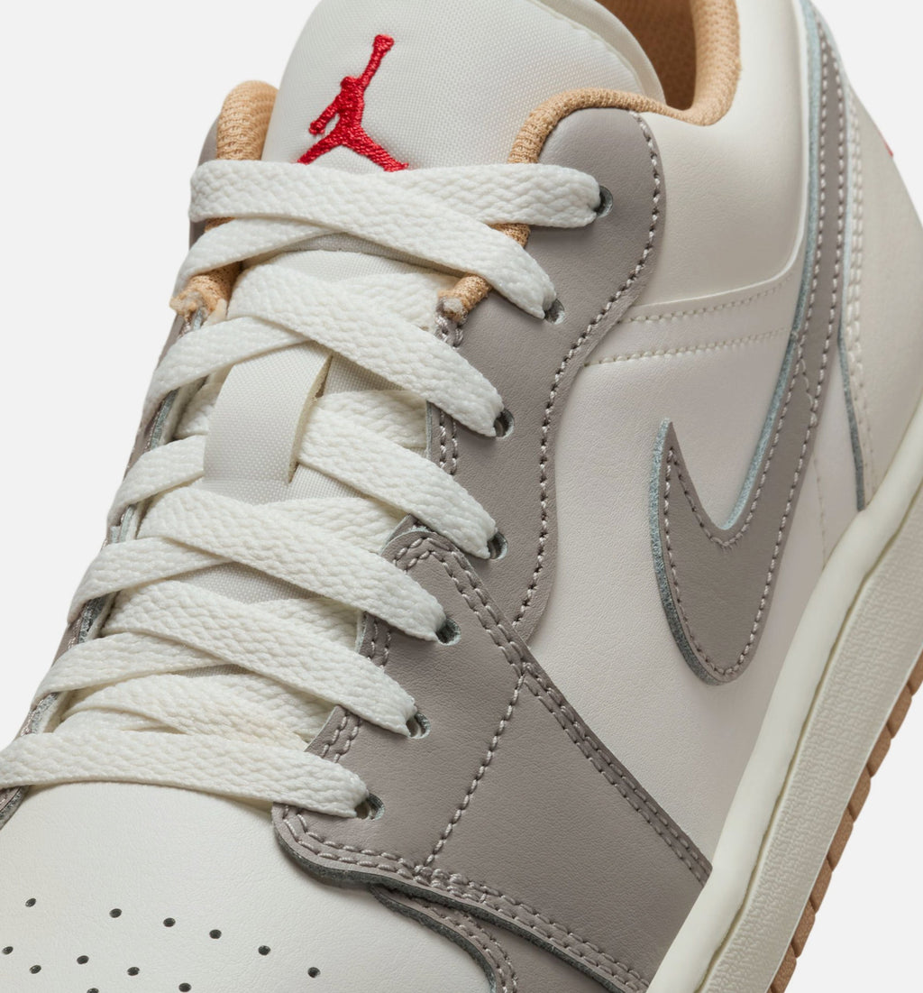 Air Jordan 1 Low Men's – Sail/Fire Red/College Grey/Hemp