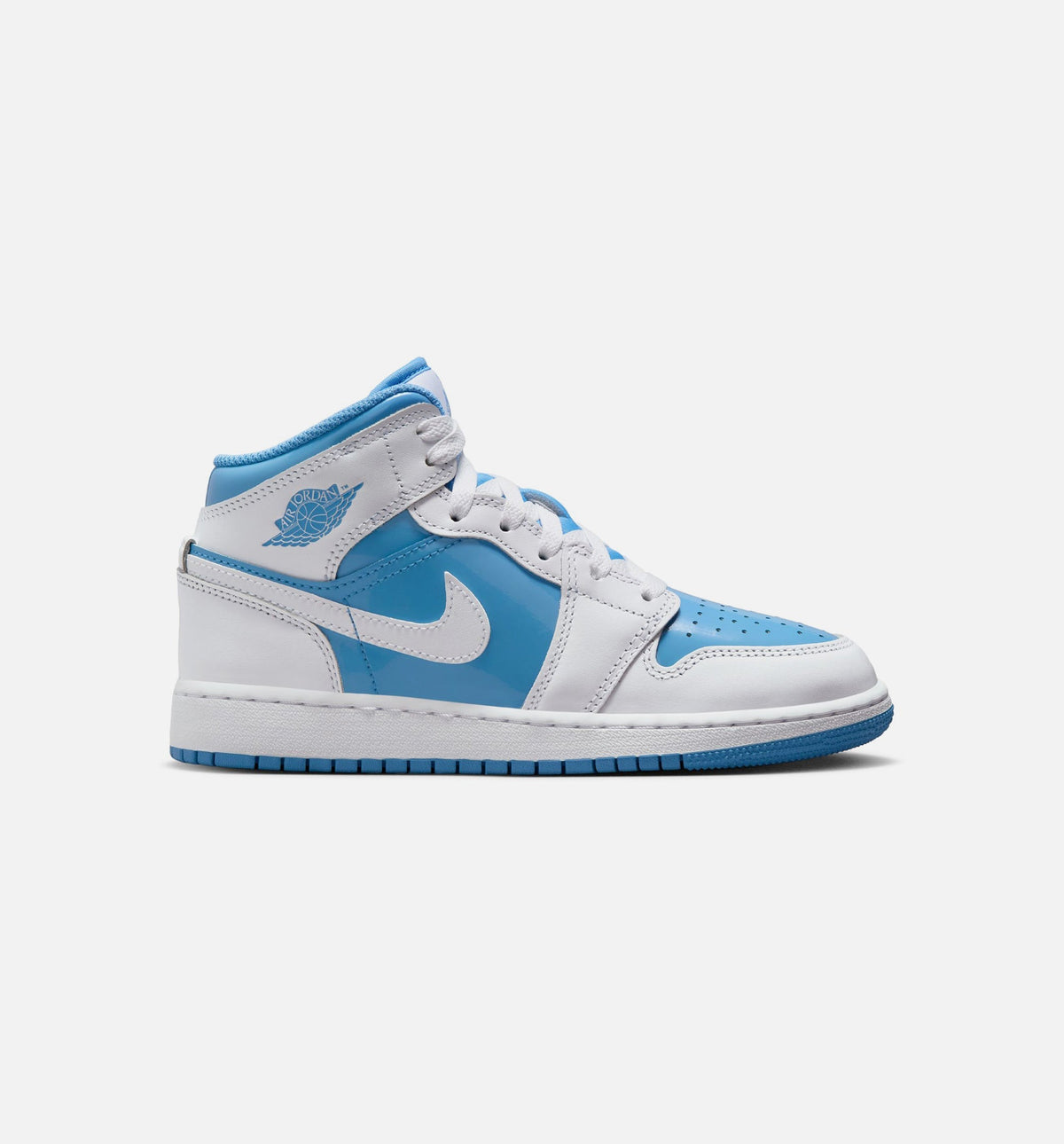 Air Jordan 1 Mid Grade School Lifestyle Shoe - White/Legend Blue