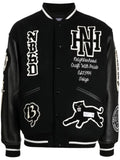 Neighborhood logo-patch varsity jacket