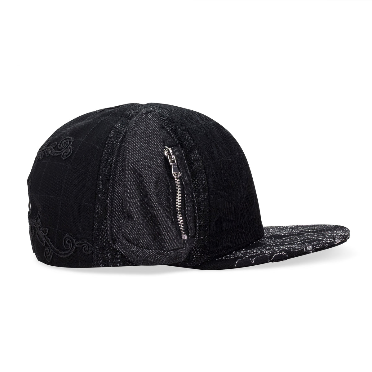 BLACK DISTRESSED BASEBALL CAP