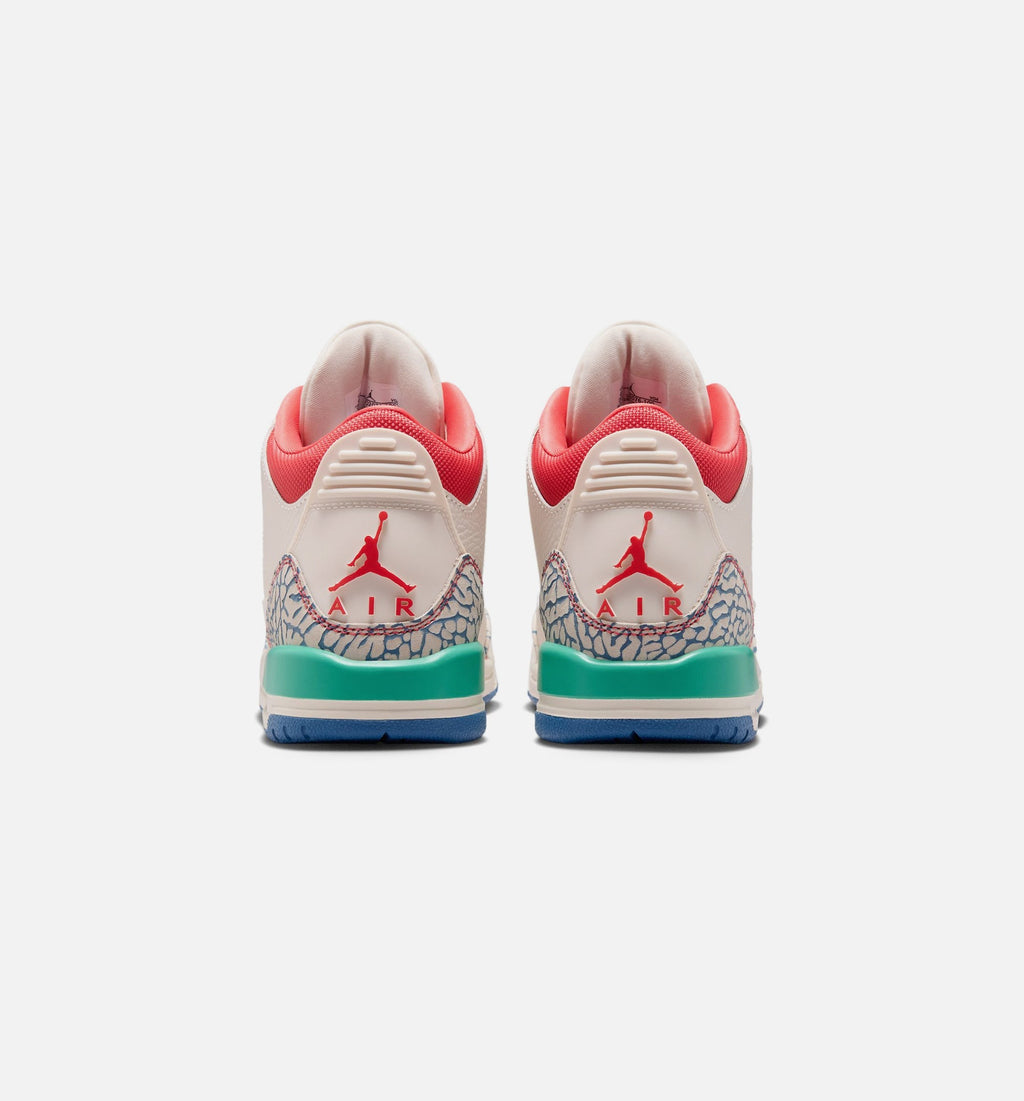 Air Jordan 3 Retro Play Your Way | Grade School Lifestyle Shoe | Chalk/Crossover Red/True Blue/Kinetic Green