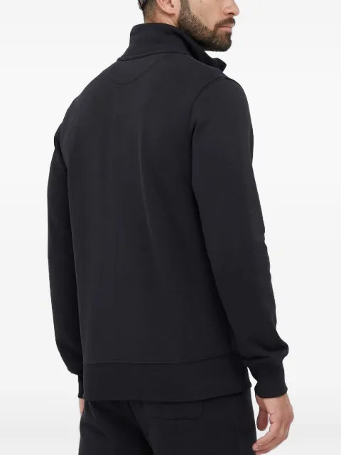 Gant Shield logo-embroidered zip-neck sweater