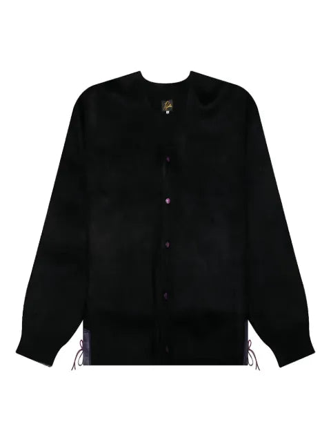 Needles mohair leather-patch cardigan