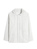 LEMAIRE rain jacket with detachable hood in coated technical linen