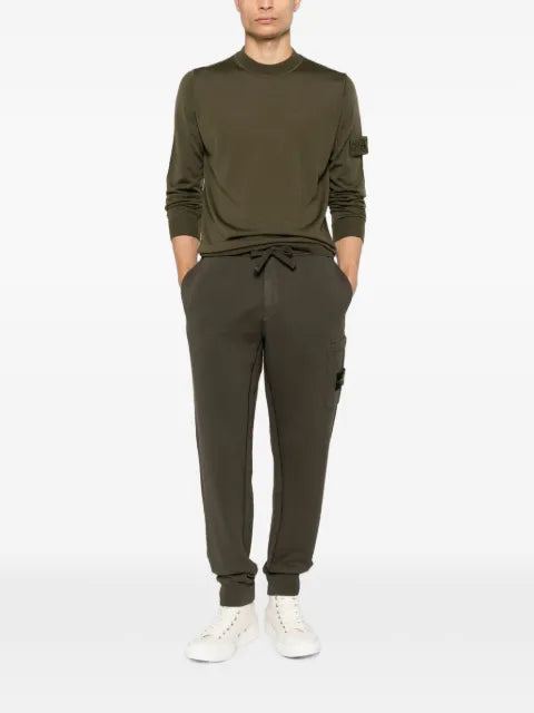 Stone Island 5100074 light pure RWS wool_s.i. Ghost regular-fit crewneck jumper with ribbed trims