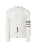 Thom Browne cashmere cable-stitch 4-Bar relaxed-fit cardigan