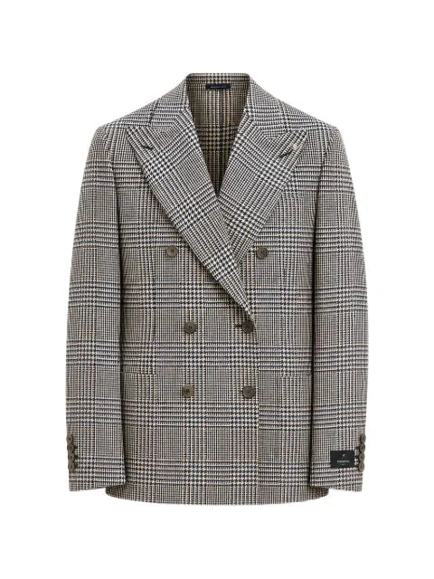 Tombolini Prince of Wales check double-breasted jacket