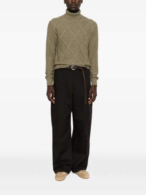 Gran Sasso diamond-quilted roll-neck sweater