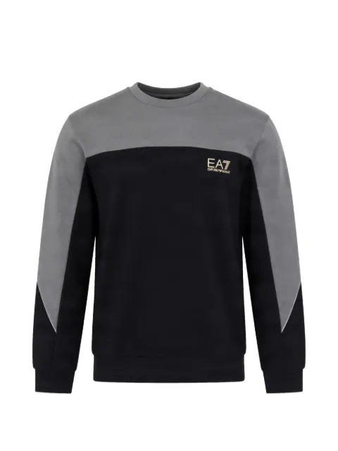 Ea7 Emporio Armani logo-print panelled sweater
