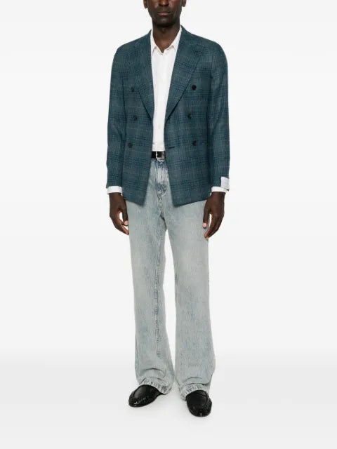 Caruso double-breasted checked blazer