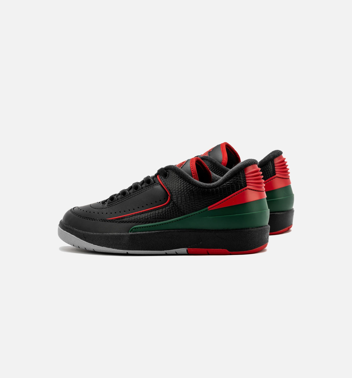 Air Jordan 2 Retro Low Christmas Grade School Lifestyle Shoe – Black/Fire Red/Cement Grey