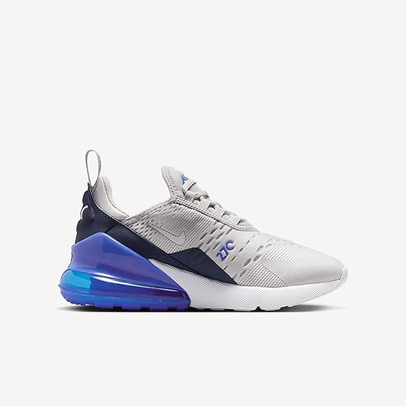 Big Kid's Nike Air Max 270 Vast Grey/White-Hyper Royal (943345 041)