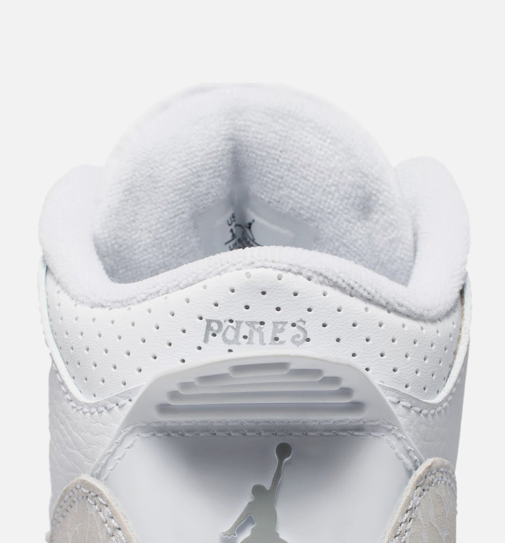 Air Jordan 3 Retro White And Silver Infant/Toddler Shoes - White Metallic Silver