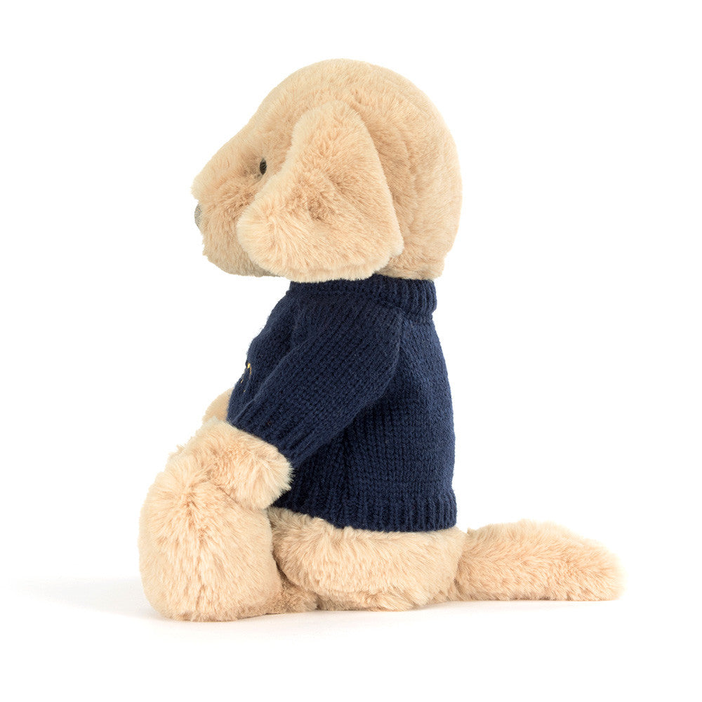 Bashful Luxe Puppy Orlando with Personalized Navy Jumper