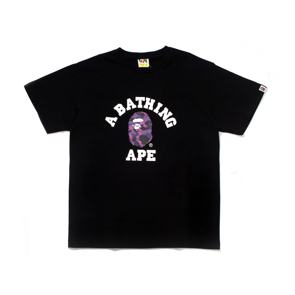 Bape Bearbrick T-Shirt Casual Letter Printed Round Neck Short Sleeve