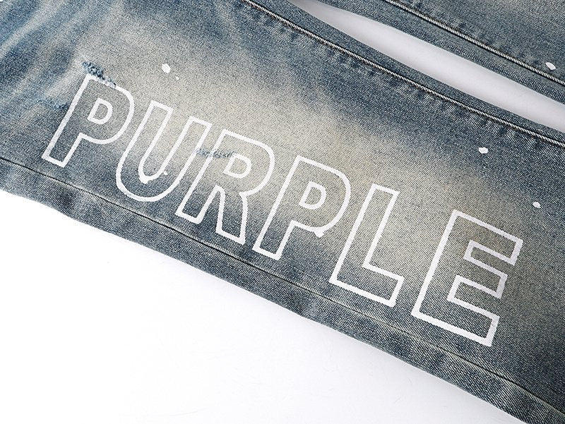 Purple Brand Paint-Splatter Distressed Bootcut Jeans