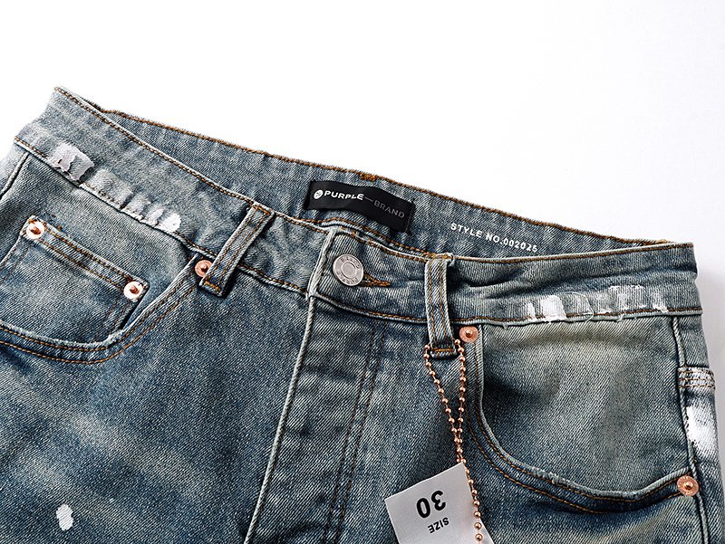 Purple Brand Paint-Splatter Distressed Bootcut Jeans
