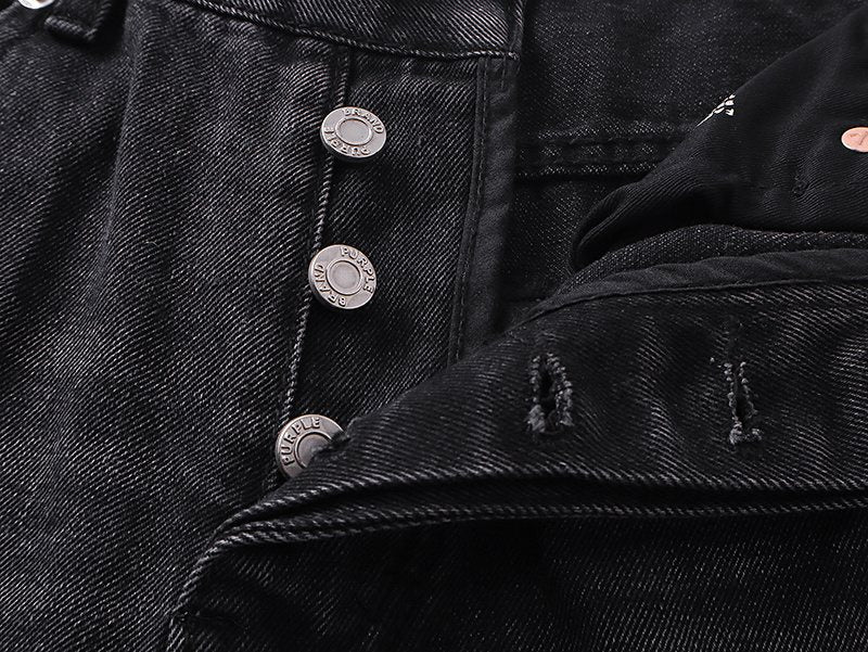 Purple Brand Black Distressed Washed Denim Jeans