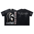 MAJESTIK Washed Black Graphic T-Shirt