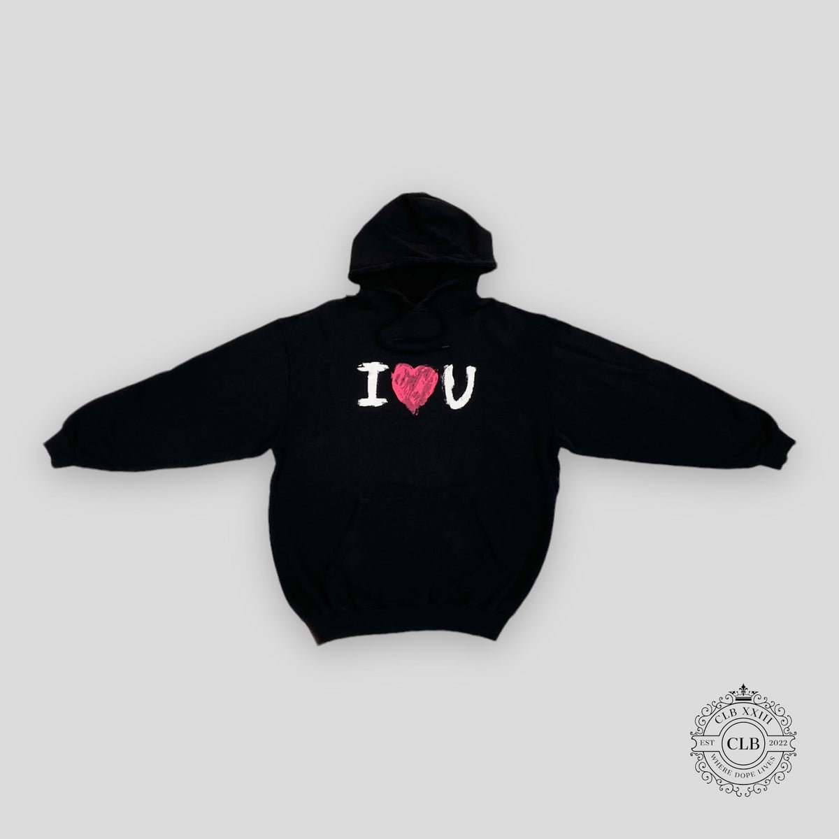 Balenciaga I Heart U Oversized Hoodie in Black