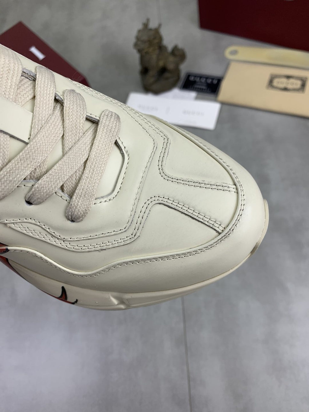 Gucci Cream White Graphic Chunky Sneakers