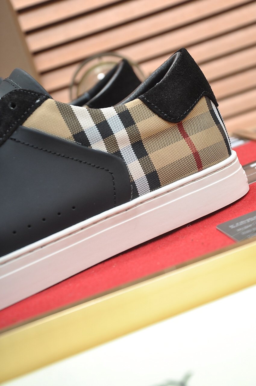 Burberry Check Heel Low-Top Sneakers - Leather Lining