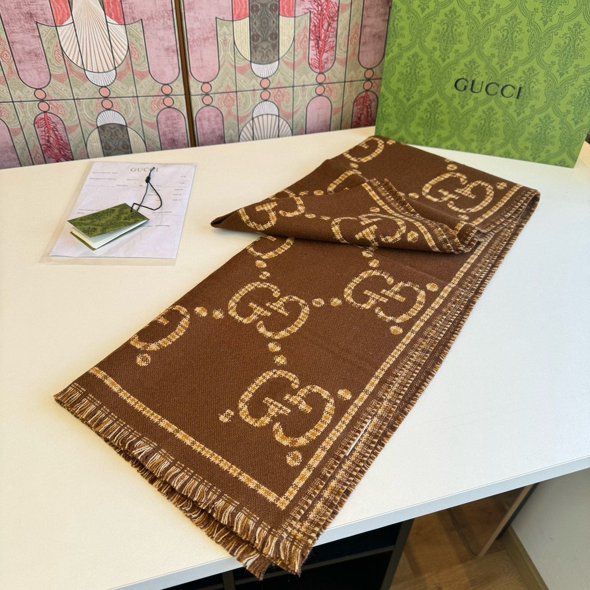 Gucci Fringed Motif Scarf