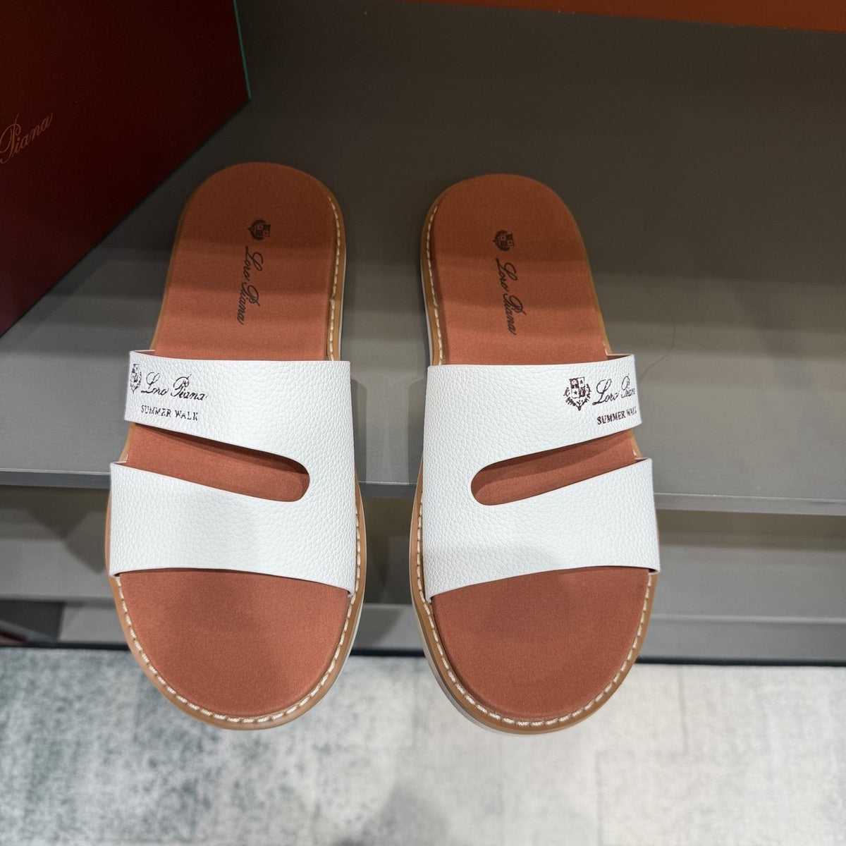 Loro Piana Summer Walk Slotted Slide Sandals