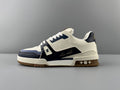 Louis Vuitton White & Navy Low-Top Sneakers