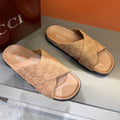 Gucci Men's GG Monogram Crossover Slide Sandals