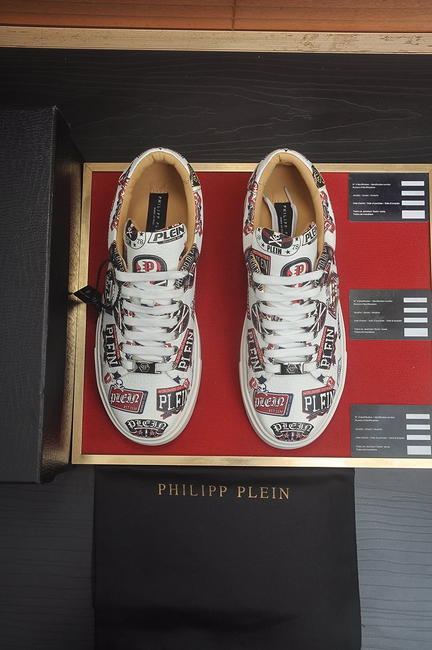Philipp Plein Graphic Print Low-Top Sneakers - Platform-Style Sole