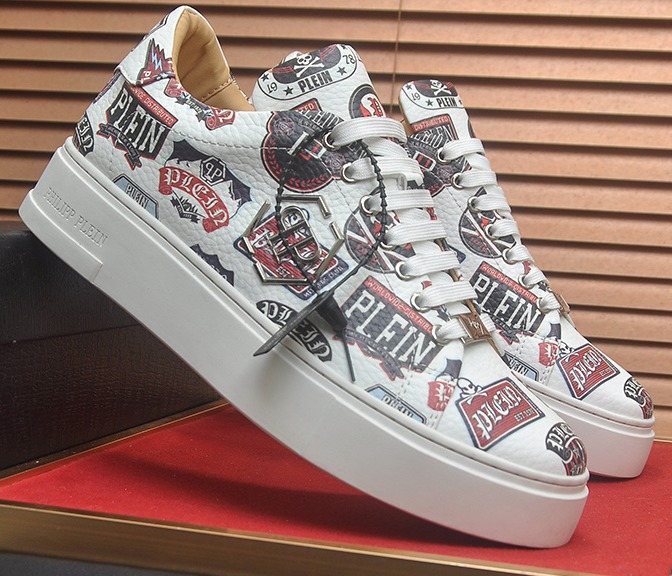 Philipp Plein Graphic Print Low-Top Sneakers - Platform-Style Sole