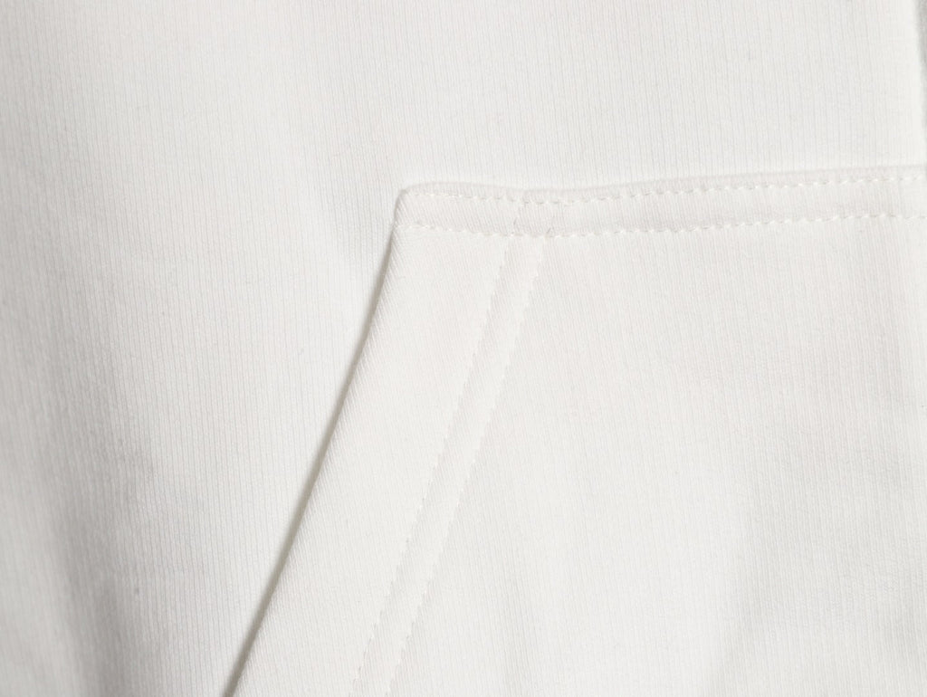 Balenciaga Chest-Emblem Zip Hoodie - Off-White