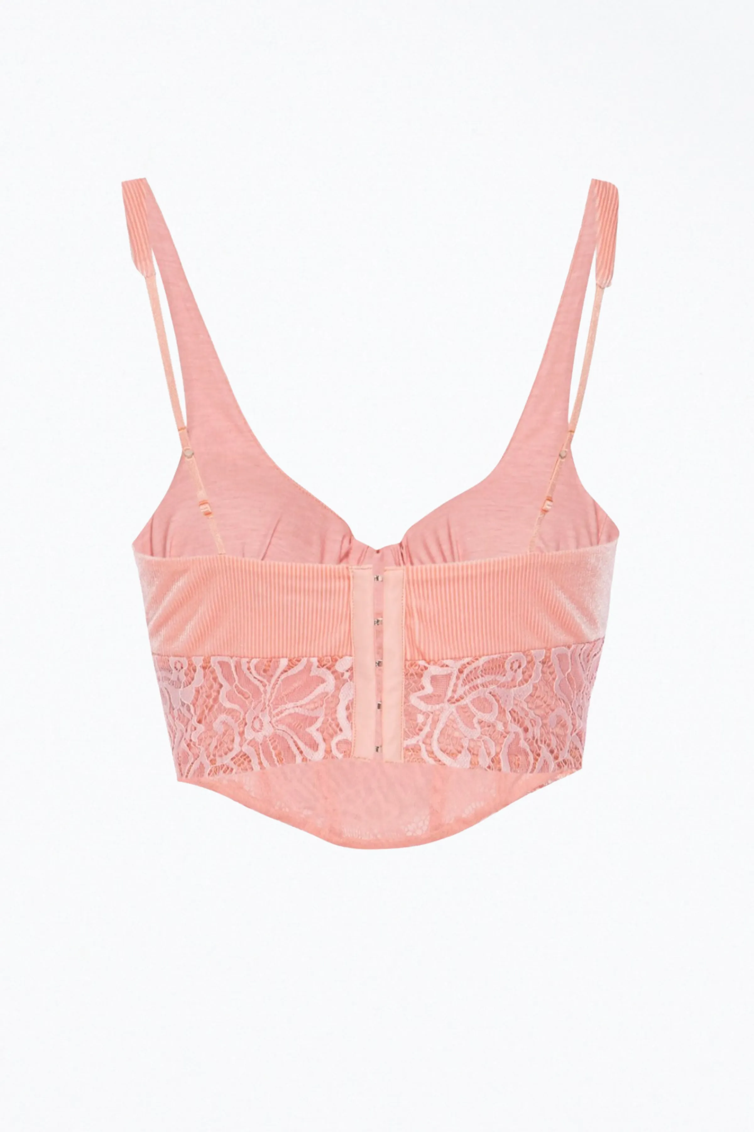 AMA RIBBED VELVET CORSET TOP