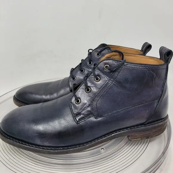 Bacco Bucci Blue Purple Ombre Leather Chukka Shoes Boots Mens SZ 8, EU41 QUALITY