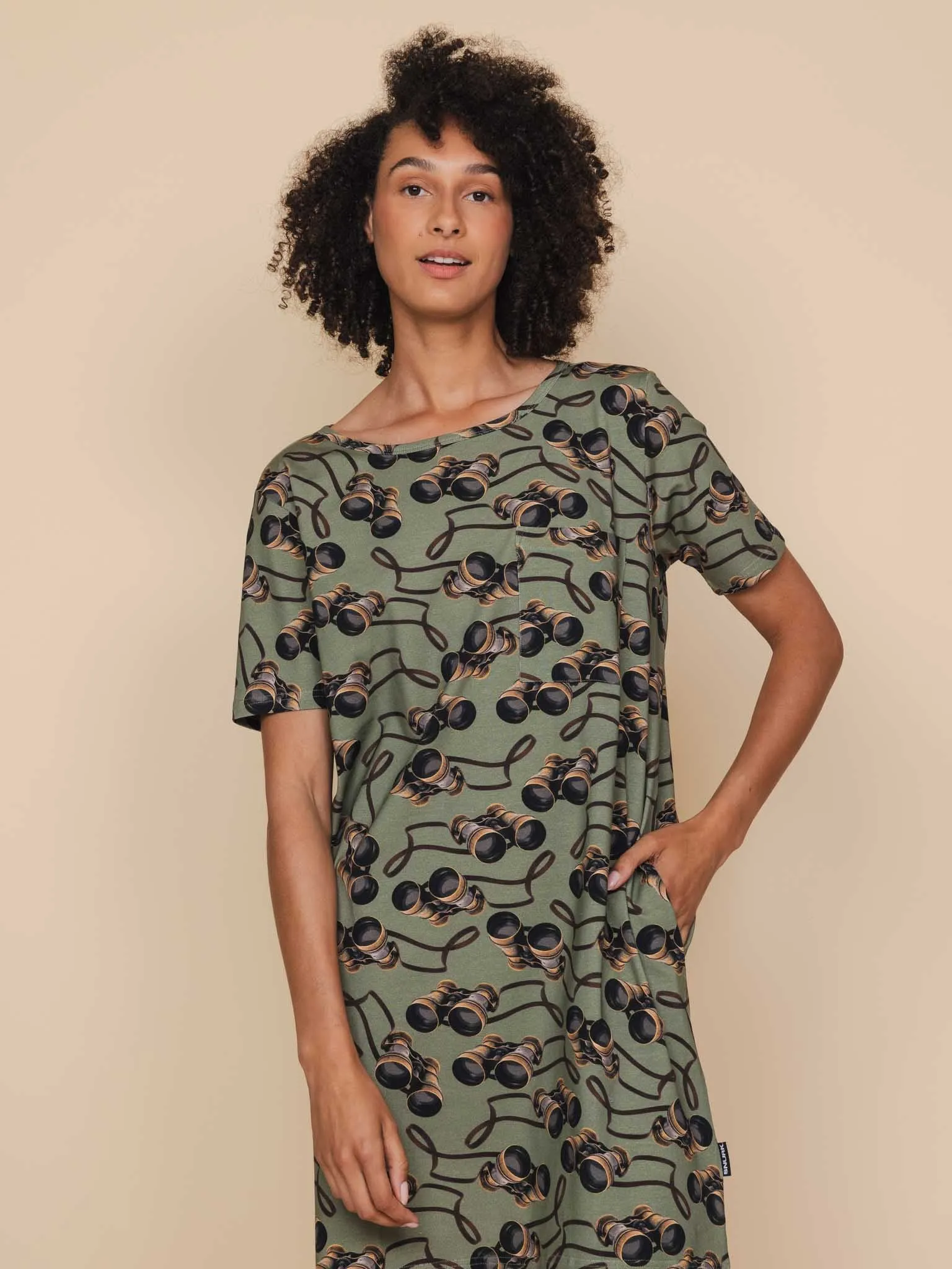 Binoculars T-shirt Dress Dames