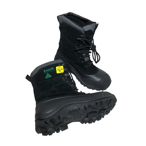 KAMIK INDUSTRIAL Safety Footwear Hard Toe Waterproof Black Winter Mens  Boots 8